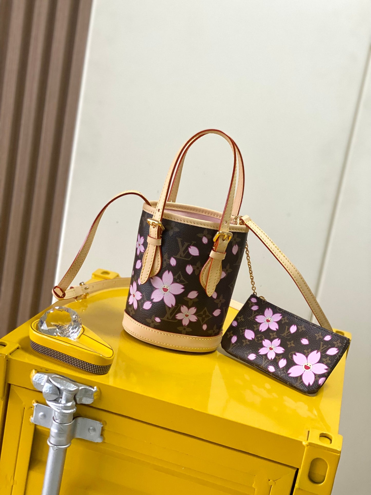nano bucket bag: Takashi Murakami Sakura Series Handbag