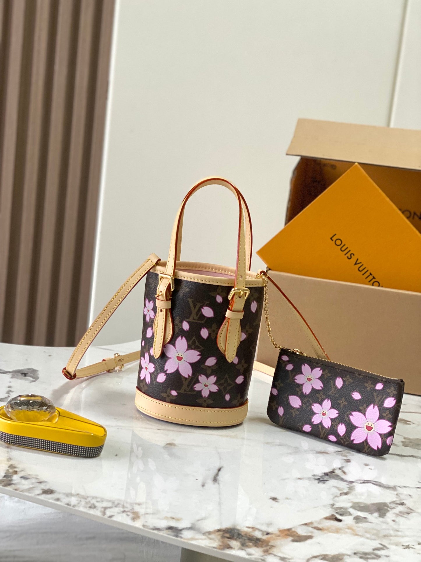 nano bucket bag: Takashi Murakami Sakura Series Handbag