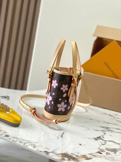 nano bucket bag: Takashi Murakami Sakura Series Handbag