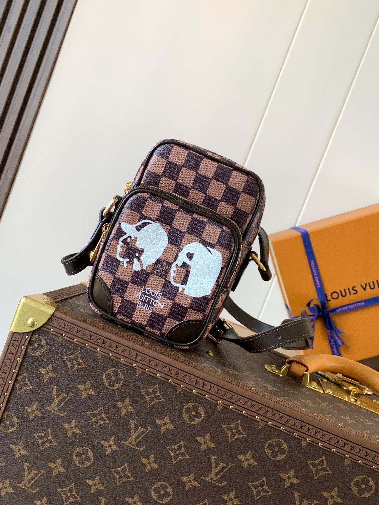 nigo Signature Checkered Pattern Mini Shoulder Bag