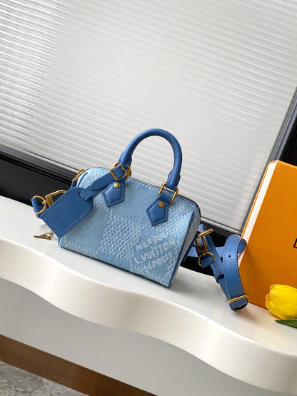 LOUIS VUITTON Speed 18 BlueDenim Bag
