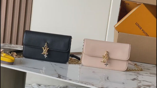 Bloom Black Gold Chain Bag